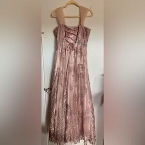 Gorgeous Cachet Sateen Sparkling Prom Formal Wedding Party Dress Dusty RoseBlush